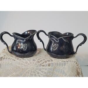 Knickerbocker Silver Co. Coffee Creamer Sugar High Grade Metal Silver 1907